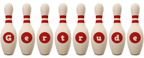 Gertrude bowling-pin logo