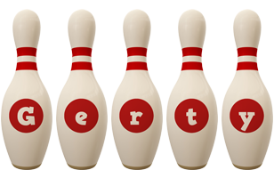 Gerty bowling-pin logo