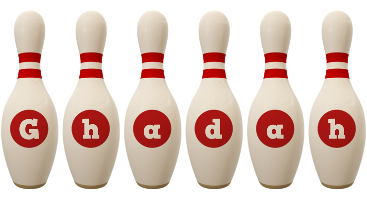 Ghadah bowling-pin logo