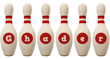 Ghader bowling-pin logo