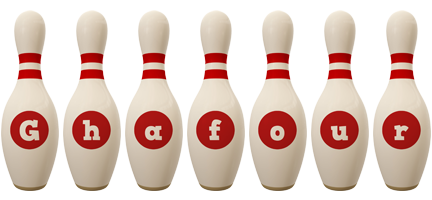 Ghafour bowling-pin logo