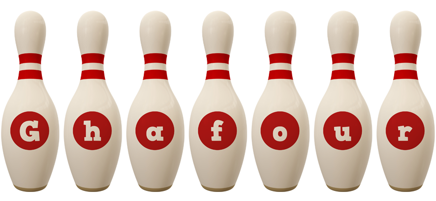 Ghafour bowling-pin logo