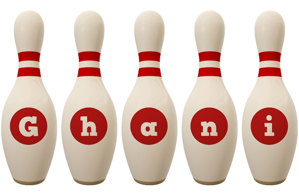 Ghani bowling-pin logo