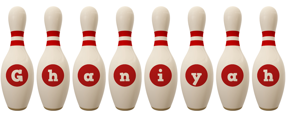 Ghaniyah bowling-pin logo