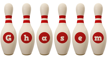 Ghasem bowling-pin logo