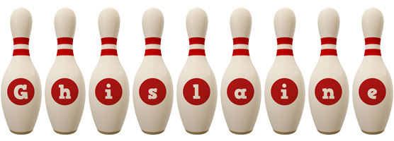 Ghislaine bowling-pin logo