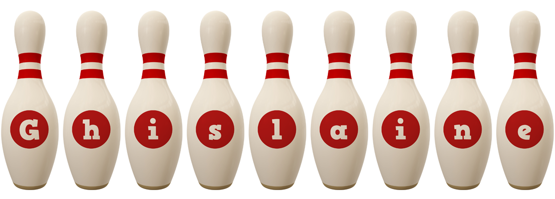 Ghislaine bowling-pin logo