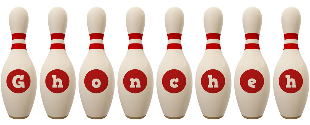 Ghoncheh bowling-pin logo