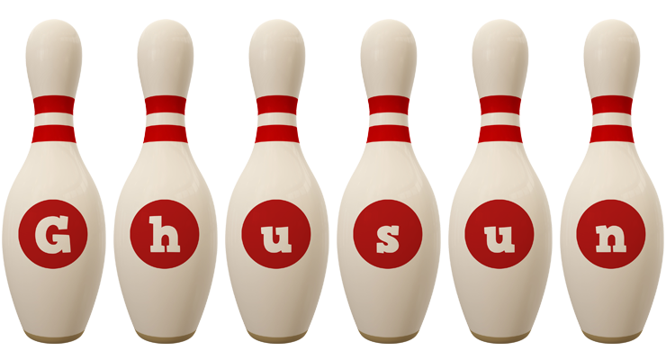 Ghusun bowling-pin logo