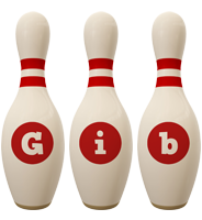 Gib bowling-pin logo