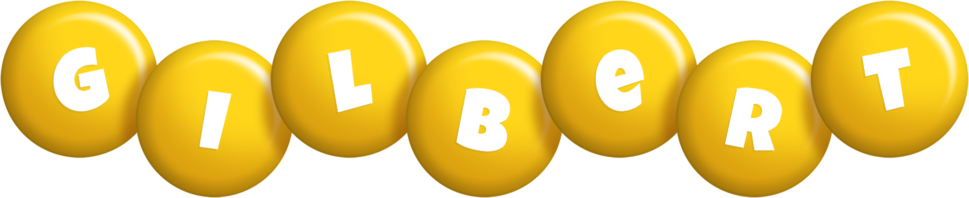 Gilbert candy-yellow logo