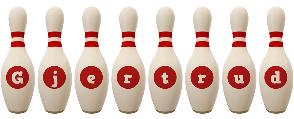 Gjertrud bowling-pin logo