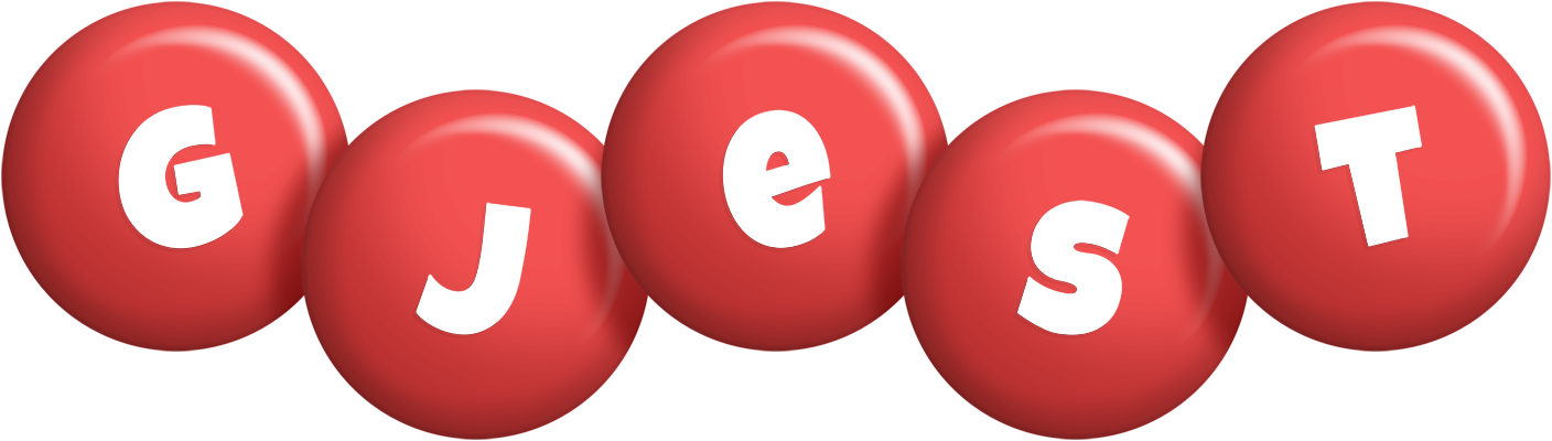 Gjest candy-red logo