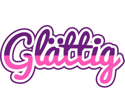 GLÄTTIG logo effect. Colorful text effects in various flavors. Customize your own text here: https://www.textgiraffe.com/logos/cheerful/