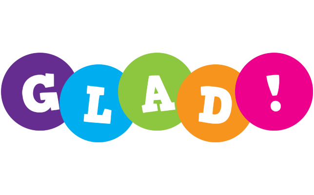 GLAD! logo effect. Colorful text effects in various flavors. Customize your own text here: https://www.textgiraffe.com/logos/happy/