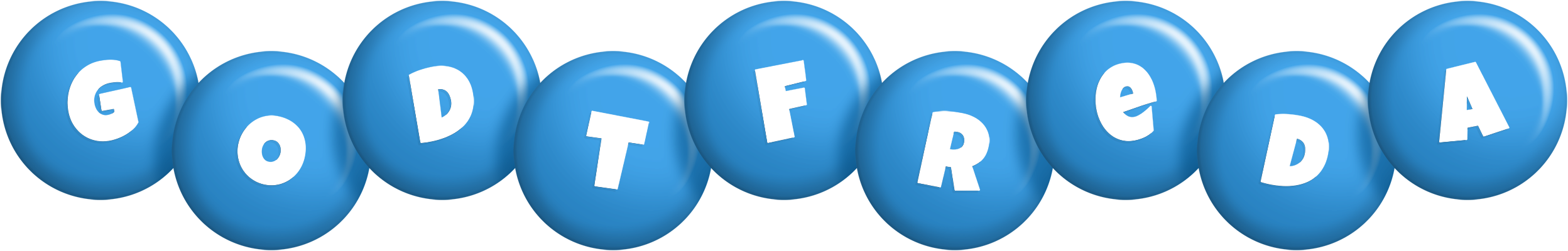 Godtfreda candy-blue logo