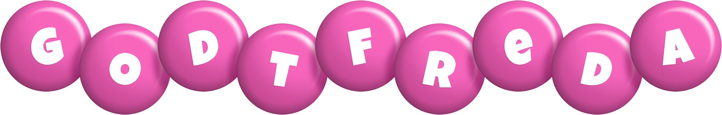Godtfreda candy-pink logo