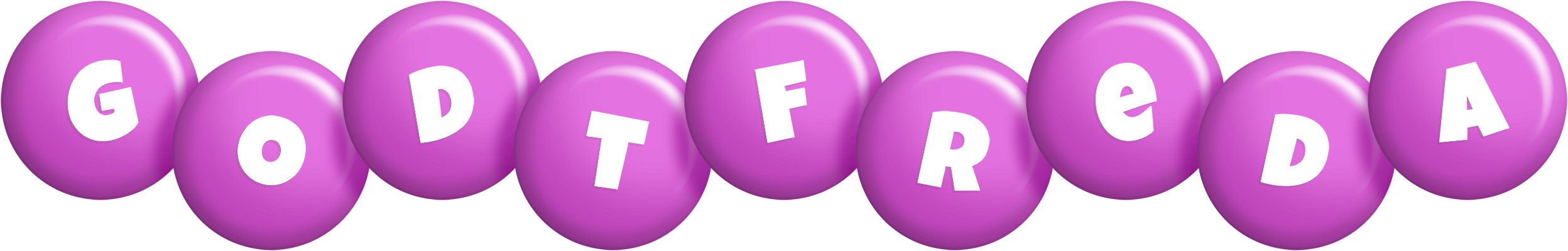 Godtfreda candy-purple logo