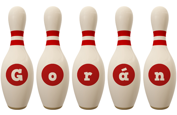 Gorán bowling-pin logo