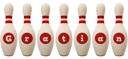 Gratian bowling-pin logo