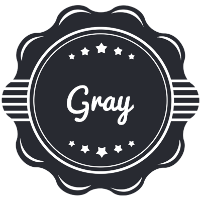 Gray badge logo