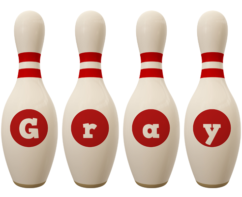 Gray bowling-pin logo