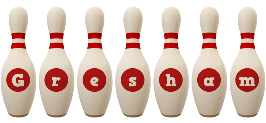 Gresham bowling-pin logo