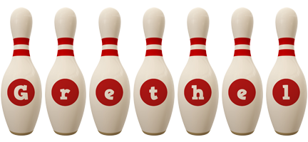 Grethel bowling-pin logo