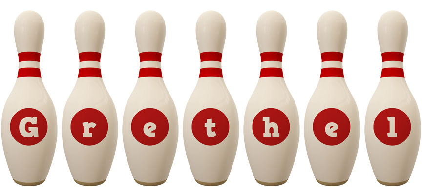 Grethel bowling-pin logo