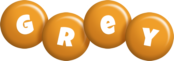 Grey candy-orange logo