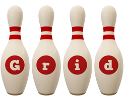 Grid bowling-pin logo