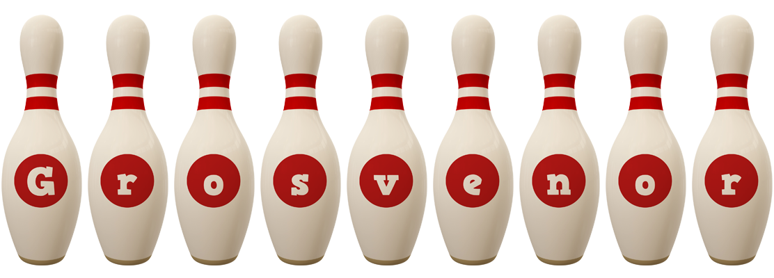 Grosvenor bowling-pin logo
