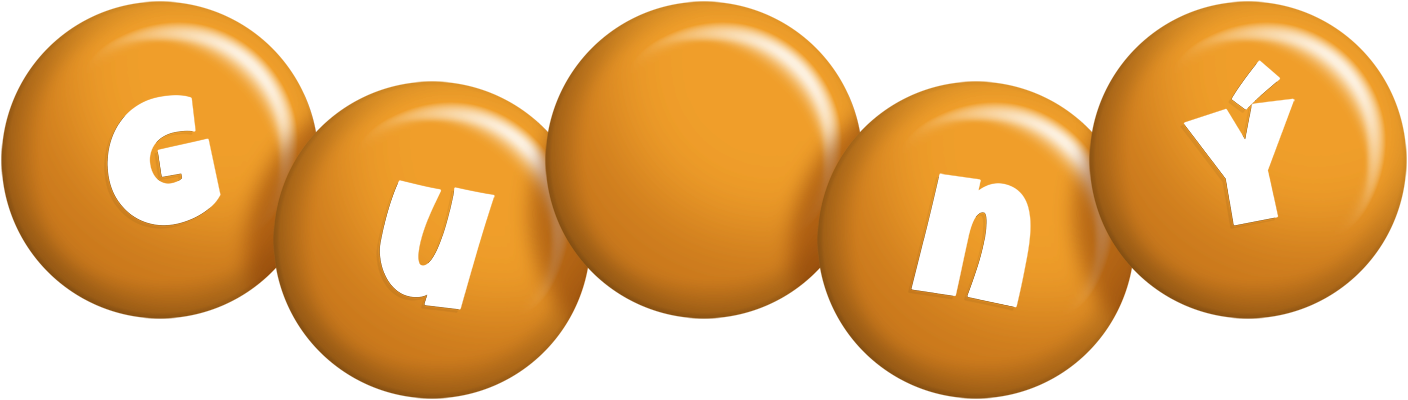 Guðný candy-orange logo
