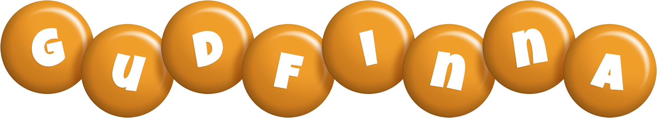 Gudfinna candy-orange logo