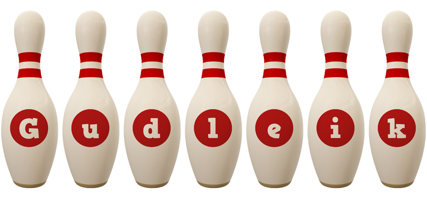 Gudleik bowling-pin logo