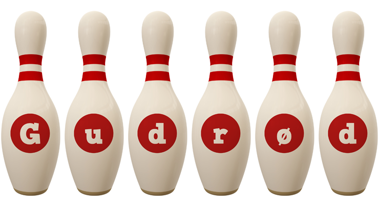 Gudrød bowling-pin logo