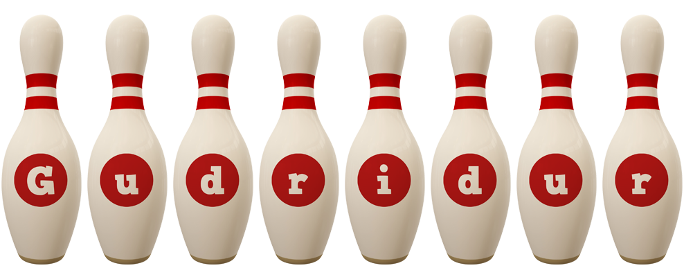 Gudridur bowling-pin logo