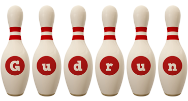 Gudrun bowling-pin logo