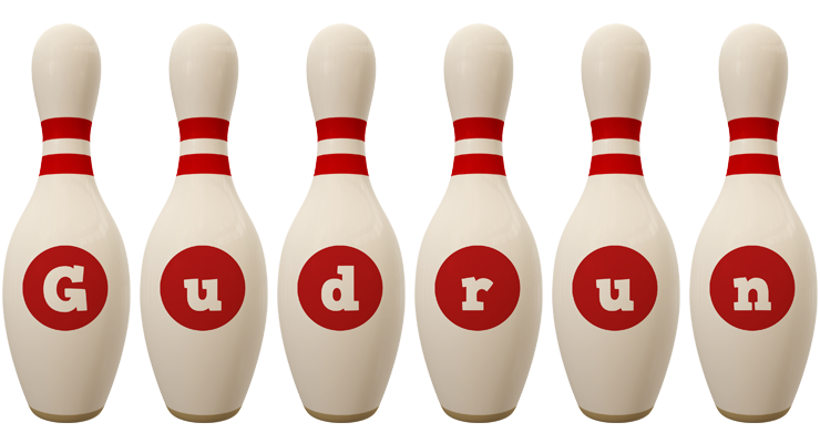 Gudrun bowling-pin logo
