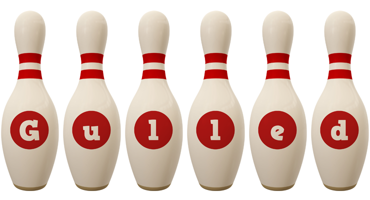 Gulled bowling-pin logo