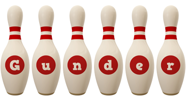 Gunder bowling-pin logo