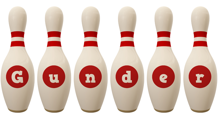 Gunder bowling-pin logo