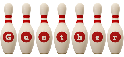 Gunther bowling-pin logo