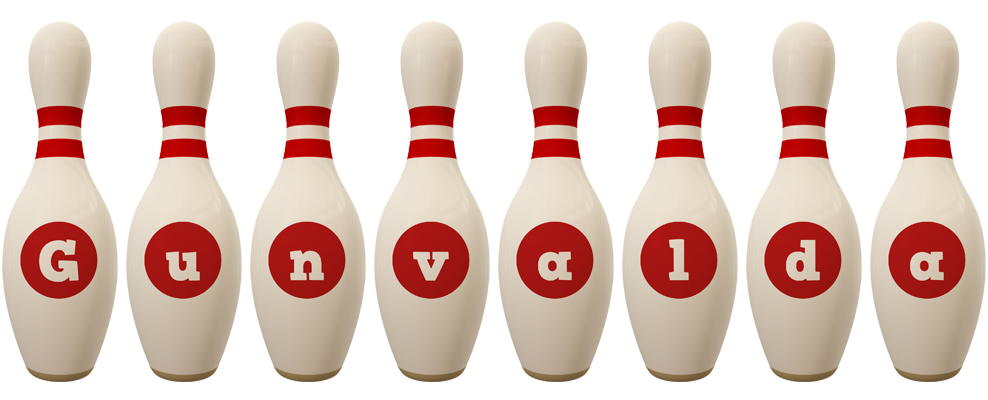 Gunvalda bowling-pin logo