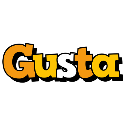 Gusta cartoon logo
