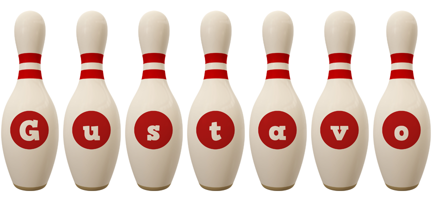 Gustavo bowling-pin logo