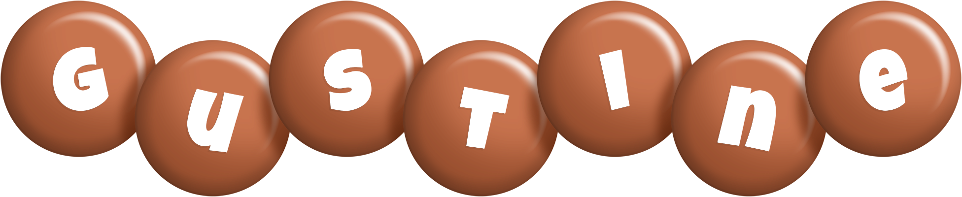 Gustine candy-brown logo