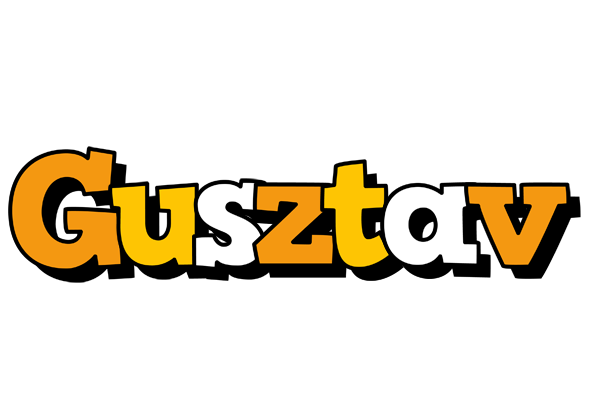 Gusztav cartoon logo