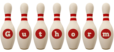 Guthorm bowling-pin logo