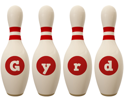 Gyrd bowling-pin logo